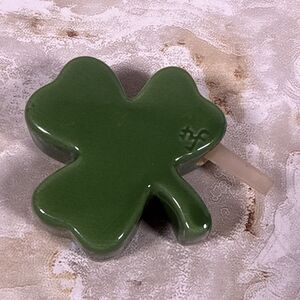 A28 Nora Fleming Mini  "Shamrock" Irish Lucky Clover nf initials Green